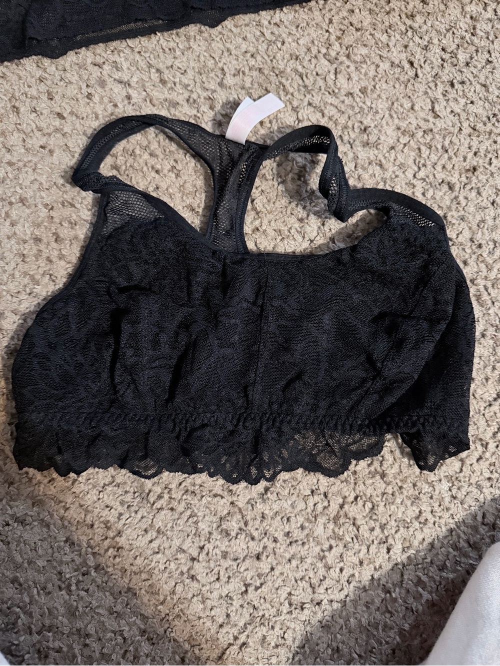 Victoria's Secret Lace & Racerback Bralette Set - Black & Gray - Picture 2 of 7